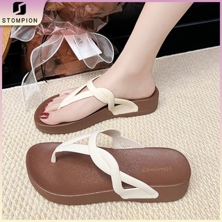 STOMPION Casual Sandals For Women Open Toe Breathable Summer Korean Slippers Beach Flat Sandals