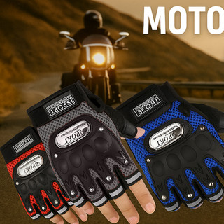 Motorcycle/Bicycle Half Finger Gloves Anti-Slip & Shockproof Sports Gear Motor Gloves