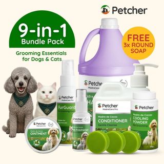 Petcher 9-in-1 Madre De Cacao Pet Shampoo and Hygiene Care Bundle for Dogs and Cats