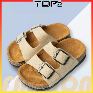 [TOP2] Sandals For Kids Double Strap Adjustable Metal Buckle Leather Slipper For Boys And Girls