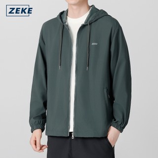 ZEKE C0021 Hooded Jacket For Men Waterproof Pocket Zipper Reflective Windbreaker Casual Jacket