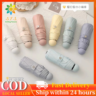 【Fast delivery】Capsule Mini UV Umbrella Six-Folds small Umbrella Folding UV Protection.(manua）