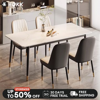OKK Nordic Dining Table Set 4/6 Seaters Morern Luxury Marble Dining Table Space Saver For Kitchen