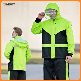 TIMSOT Raincoat Set Universal Waterproof for Motorcycle Rider Men Women Raincoats Waterproof Jacket