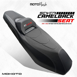 SEVEN SERIES HONDA CLICK V2 / V3  VIP LEATHER CAMEL BACK SEAT WHITE LINE MKT-11563