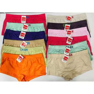 CH&N panty High-waisted Women's Plain Cotton Spandex Underwear 6/12PC Pack Affordable High Quality