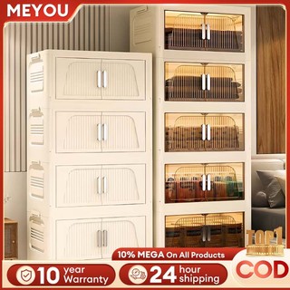 MEYOU Foldable Cabinet for Clothes Durabox Plastic Drawer Dish Cabinet Storage Box With Silent Wheel