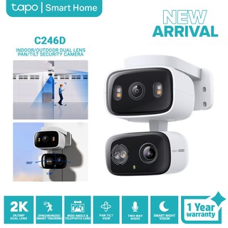 TP-Link Tapo C246D 2K 3MP Dual Lens Indoor/Outdoor CCTV Pan/Tilt Security Camera | Wide-angle