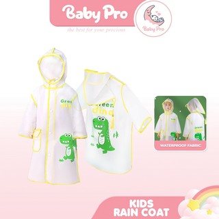 Baby Pro Kids Transparent Raincoat with Cartoon Dinosaur Design Waterproof Fabric Little Adventurers