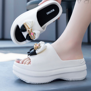 Womens Platform Slippers Bow Design Summer Sandals Lightweight Fashion Slides for Girls