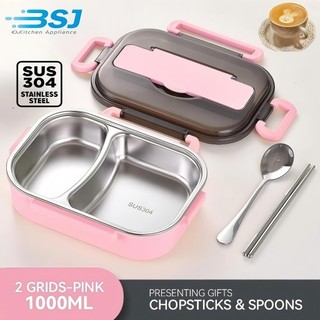 1L Thermal Lunch Box 304 Stainless Steel With Spoon & Chopsticks Lunch Box Set With Cup Microwaveabl