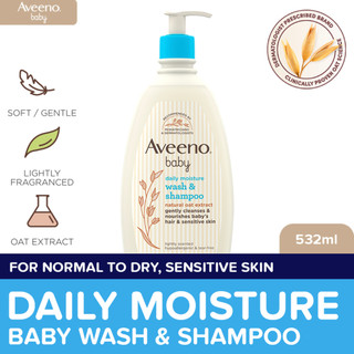 Aveeno Baby Daily Moisture Wash & Shampoo 532ml: baby bath wash for sensitive skin, head to toe wash