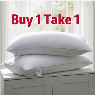 Janie Home High Quality buy1 take 1 Comfortable Plain White 100% Cotton Magic Soft Pillow 18x28 Inch