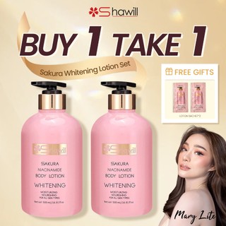 [Buy 1 Take 1] Shawill Sakura Body Lotion Whitening Niacinamide Moisturizing Skin Care Skin Repair