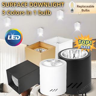 Replaceable Surface Led Downlight  3.5/4 inchs Ceiling Light Round Square Pin Spot Lights E27 Bulb