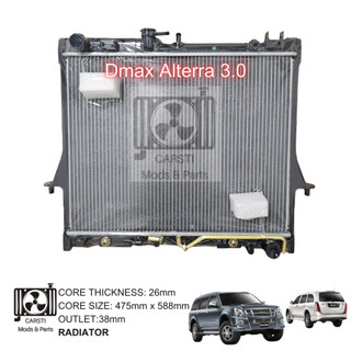 Radiator DMAX ALTERRA 26mm 2 row 2004-13 MANUAL AUTOMATIC 4JH1 4JJ1 3.0
