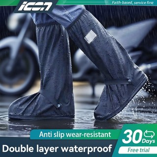 ICON Waterproof Rain Boots Adult Raincoat Waterproof Set Travel Anti Slip Shoe Cover Long Tube