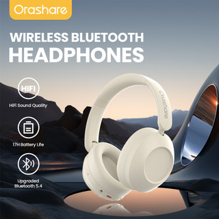 Orashare HS03 Wireless Headphones HIFI Foldable Over-Ear Headset, 17 Hours Play Time With Mic BT 5.4