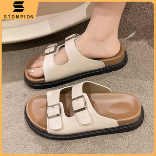 STOMPION Korean Sandals For Women Two Strap Sandals For Women Ladies Sandals Flat Sandal
