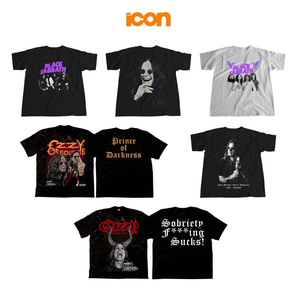 OZZY OSBOURNE / BLACK SABBATH iCON Collection เสื้อยืดกีฬาผู้ชาย