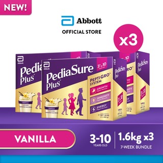 Pediasure Plus 3+ Vanilla 1.6kg For Kids Above 3 Years Old Bundle of 3