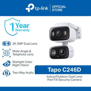 TP-Link | Tapo C246D | Security CCTV Camera | Indoor/Outdoor Dual Lens | Pet Camera | Baby Monitor