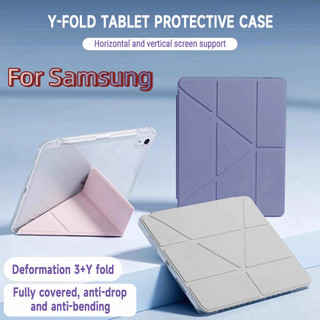 เคสแท็บเล็ตพับได้รูปตัว Y For Samsung Tab A9 8.7 A9 Plus 2024 A8 S9 S10 FE S9 S10 Plus 12.4" S7