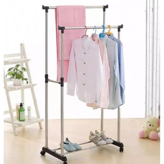 Double Pole Telescopic Clothesrack Good Quality Bar Clothes Hanger