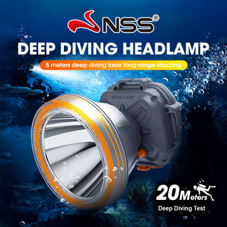NSS 10000mAh Diving Headlight Flashlight Super Bright Rechargeable Waterproof Headlamp Long Range