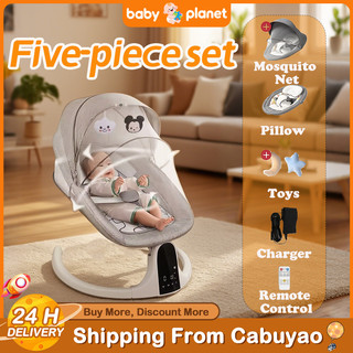 Electric Baby Swing Automatic Rocking Chair with Remote Control 5-Speed Music Mosquito Net & Toys