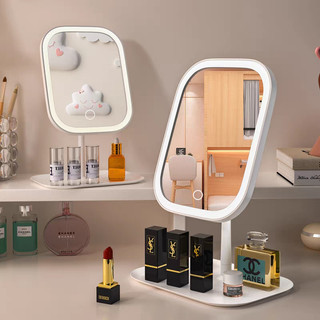 3 Color Lighting LED Makeup Mirror With Light Bedroom USB Charge Vanity Mirror Touch Screen