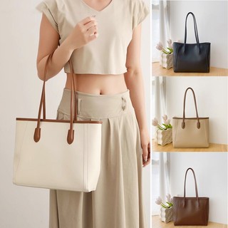 Leather Large Woman Shopping Tote Bag With Zipper Shoulder Bags For Women