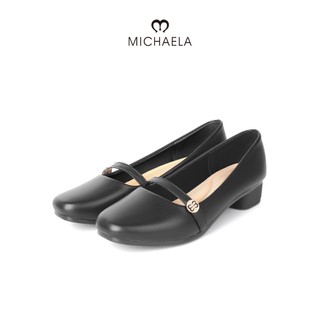 MICHAELA Block Heel Mary Janes Elegant Comfy Square Toe Black Pumps for Office College SH5527017 LX