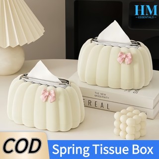 Spring Tissue Box ABS Pumpkin Shaped Paper Holder Creative Removable Napkin Box Office Living Room