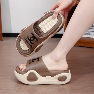 【ZAMO】New summer fashion thick-soled soft-soled double-color flat casual sandals women's slippers CL