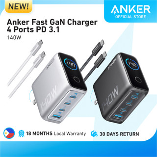 Anker 140W Fast GaN Charger 4 Ports PD 3.1, Compatible with iPhone 17/16/15/14/13, MacBook