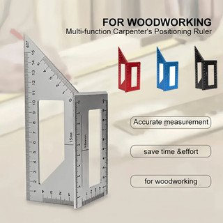 1pc 45°/90°Aluminum Alloy Angle Ruler Square Multifunction Rule Gauge Rule Woodworking Scribing Tool