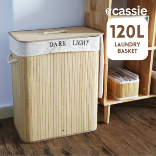 Bamboo Laundry Basket Storage Collapsible Hamper Clothes Toy Organizer Nordic Aesthetic Natural Wood