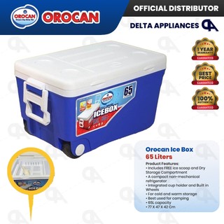 Orocan Icebox 65 Liters Koolit Insulated Ice Box with wheels free scoop and dry tray Original Orocan