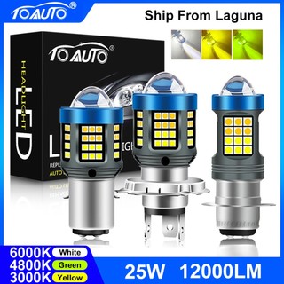 1PCS 360° T19 Motorcycle Led Headlight 25W Mini Driving Spot Lights P15D H4 H6 Green Yellow White