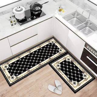2 In 1 Kitchen Carpet Floor Mat Non-Slip 2 Pcs Thicken Doormat Rugs Kitchen Mats Bathroom Carpets