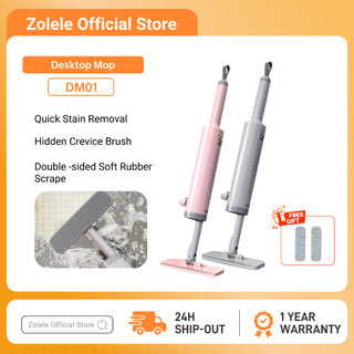ZOLELE DM01 Mini Handheld Mop Portable Cleaning Mop Hand-free Flat Mop Floor Mop With Mop Cloth