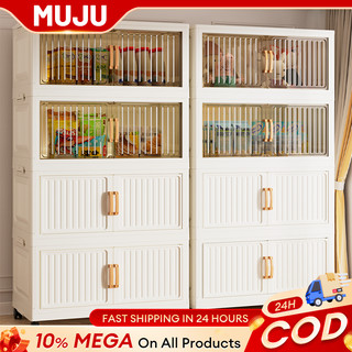 MUJU Foldable Clothes Cabinet Durabox Storage Box With Wheels Stackable Wardrobe Organizer