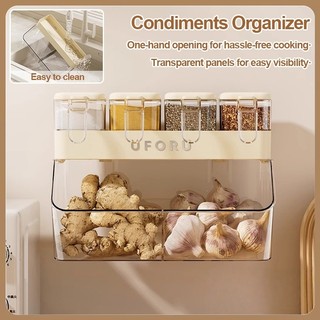 Upgraded Wall Mounted Kitchen Hanging Rack Multifunctional Spice Bottle Organiser Kitchen Spice Rack