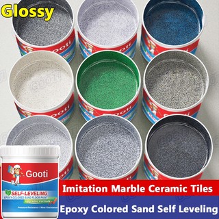 ✨GOOTI Epoxy Colored Sand Floor Paint Self Leveling Cement Floor Imitation Marble Tiles Anti Slip
