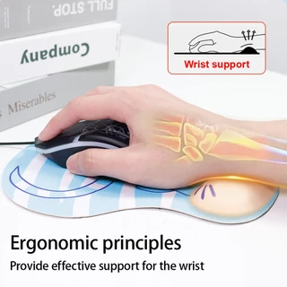Silicone Wrist Rest 3D Massage Mouse Pad w/ Anti-Slip Base, Memory Foam Support for Office & Gaming
