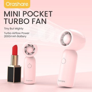 Orashare HF15 Turbo Mini Fan High Speed 2000mAh Rechargeable Fan 18000 RPM Pocket Fan 4 Speed Wind