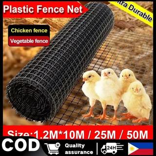 50M Plastic Fence Net 4FT Height Chicken Net Geogrid Garden Range Poultry Protective Net mesh net