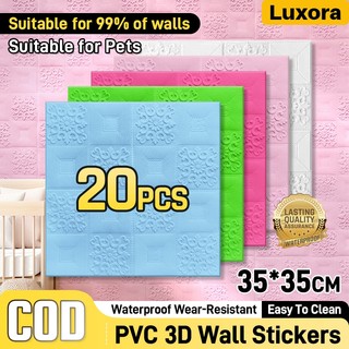 20PCS 3D Brick Wall Panels – 35×38CM Self-Adhesive Foam Wallpaper, Waterproof & Anti-Collision Decor