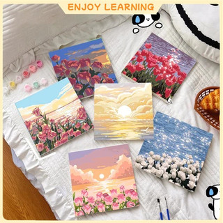 【New Style】Digital Oil Paint By Numbers 20*20cm Canvas Frame Number Painting Decor Wall Painting W10